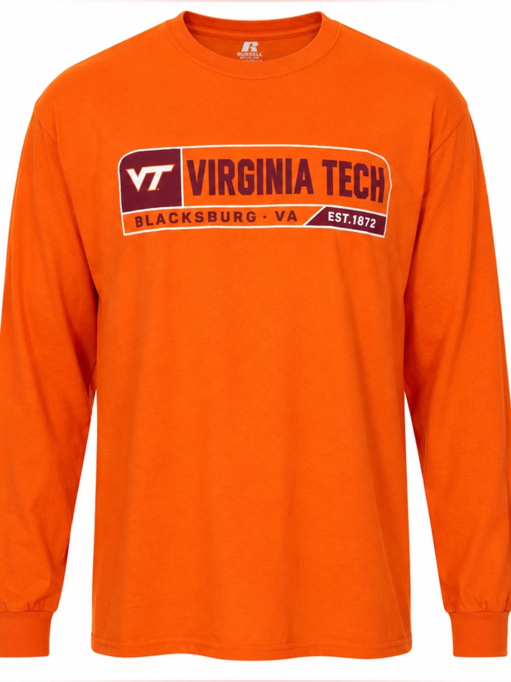 NWT Russell Virginia Tech Orange King sleeve shirt